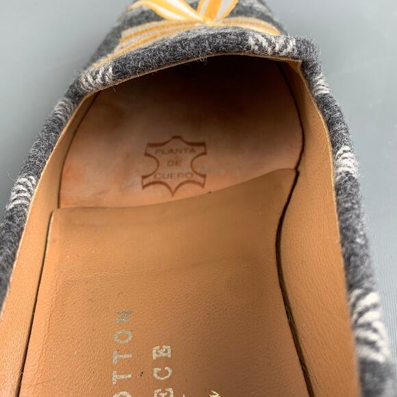 STUBBS & WOOTTON Size 10 Grey Silver & Gold Wool Slip On Loafers main image 6